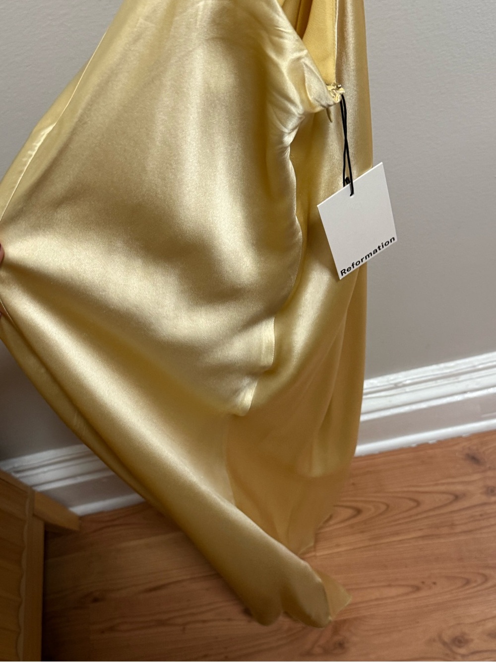 Reformation cassette silk dress blonde butter yellow wedding guest bridesmaid 6 - Picture 7 of 9